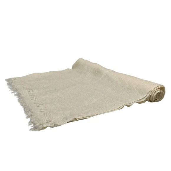 Auth Chloe - Cream Silk Cashmere Scarf - Picture 3 of 5